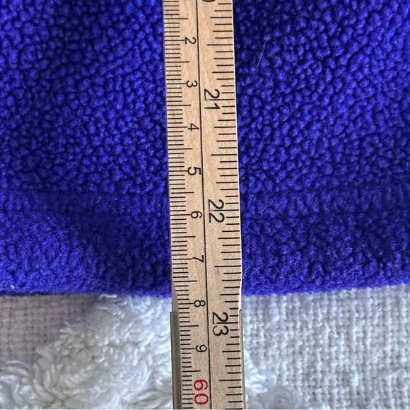 Vintage LL Bean Fleece Long Sleeve 1/4 Zip Size Small Purple Pullover High Neck - Picture 10 of 14